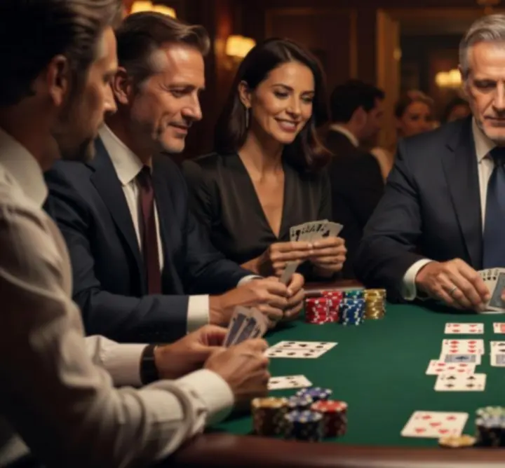 Profesjonalny stół pokerowy przygotowany na wieczór pokerowy