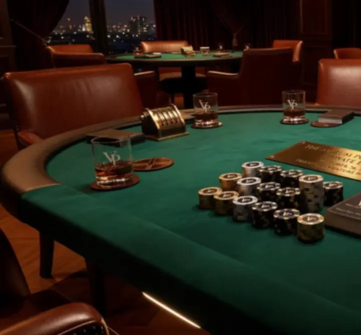 Profesjonalne stanowisko pokerowe przygotowane do tematycznego scenariusza imprezy